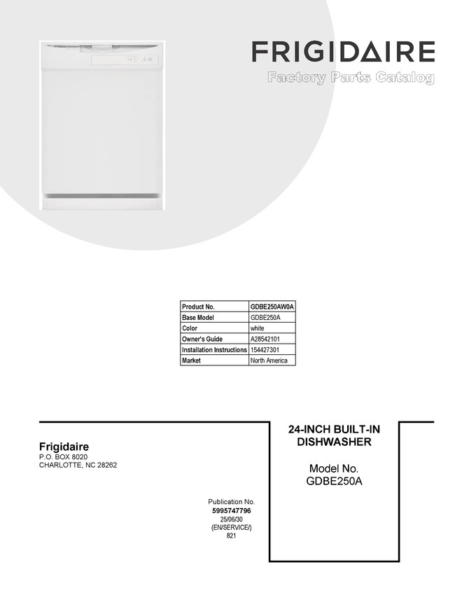 Diagram for GDBE250AW0A