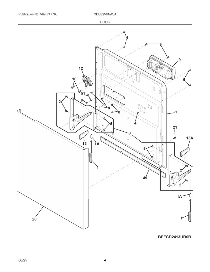 Diagram for GDBE250AW0A