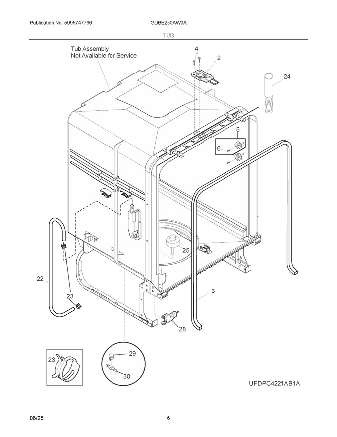 Diagram for GDBE250AW0A