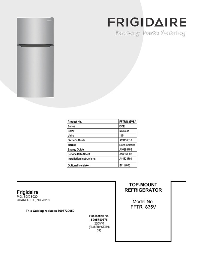 Diagram for FFTR1835VSA