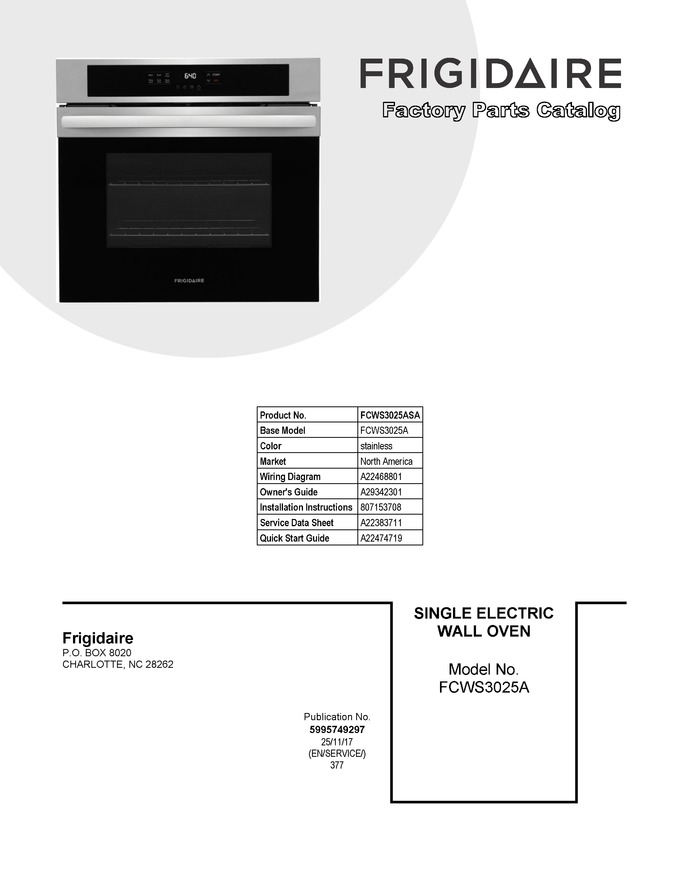 Diagram for FCWS3025ASA
