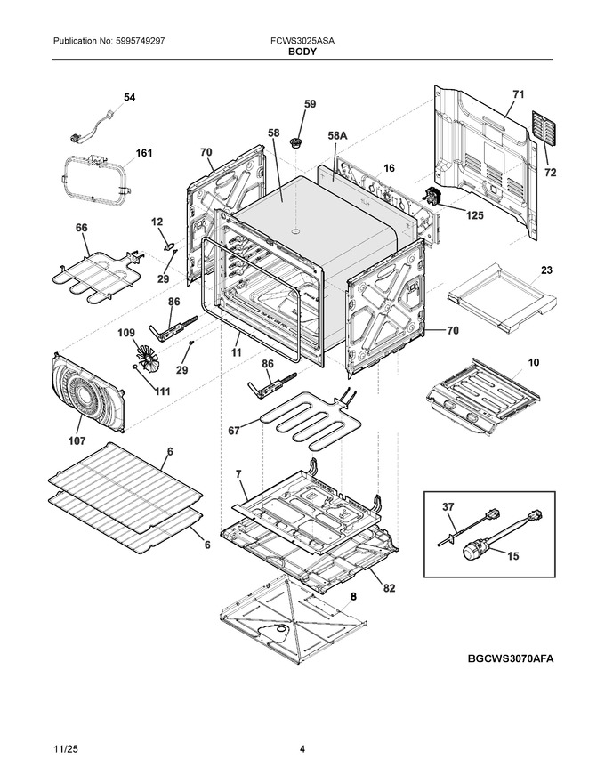 Diagram for FCWS3025ASA
