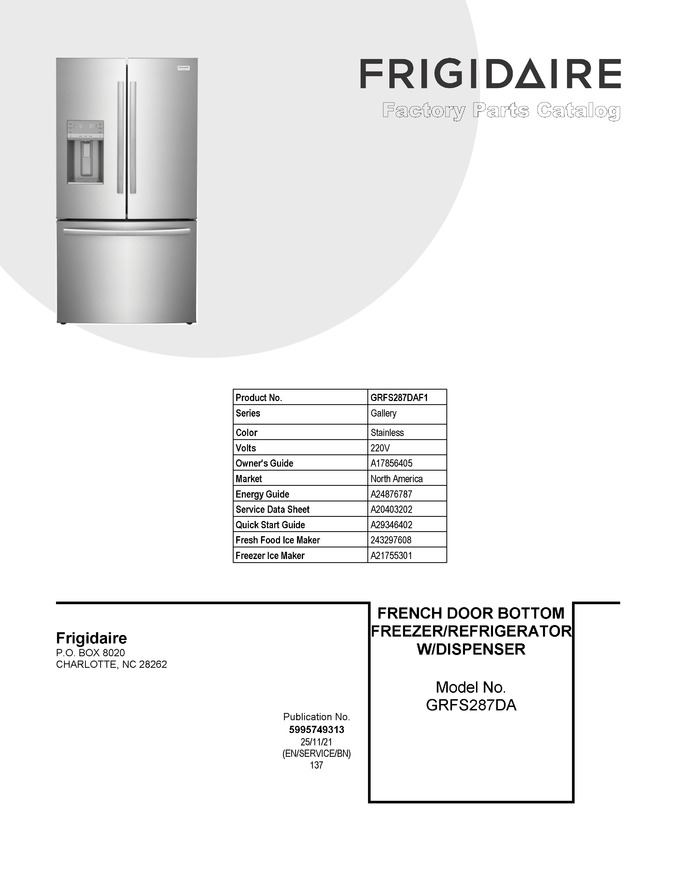 Diagram for GRFS287DAF1