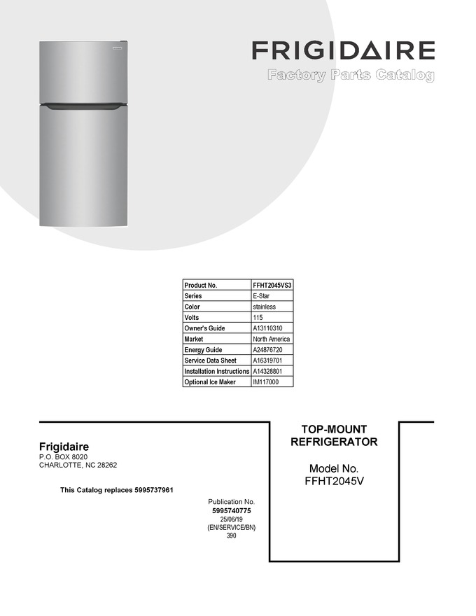 Diagram for FFHT2045VS3
