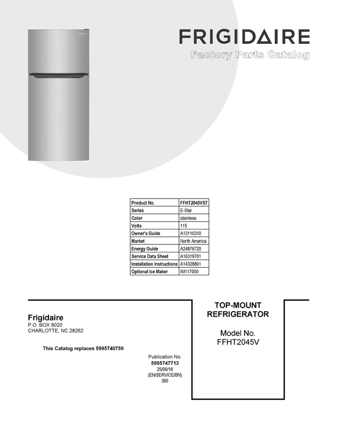Diagram for FFHT2045VS7