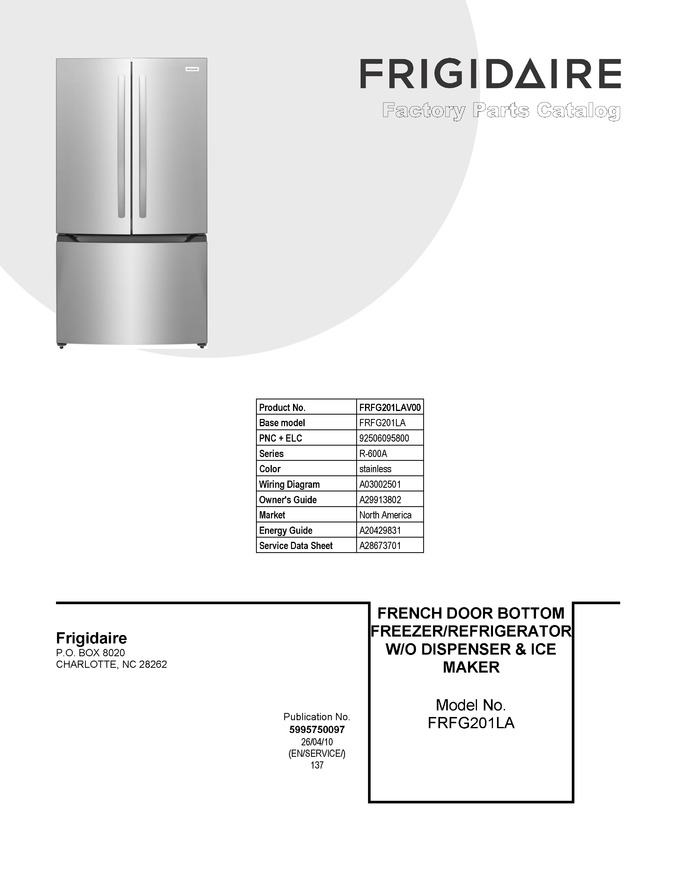 Diagram for FRFG201LAV00