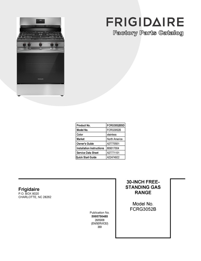 Diagram for FCRG3052BSD