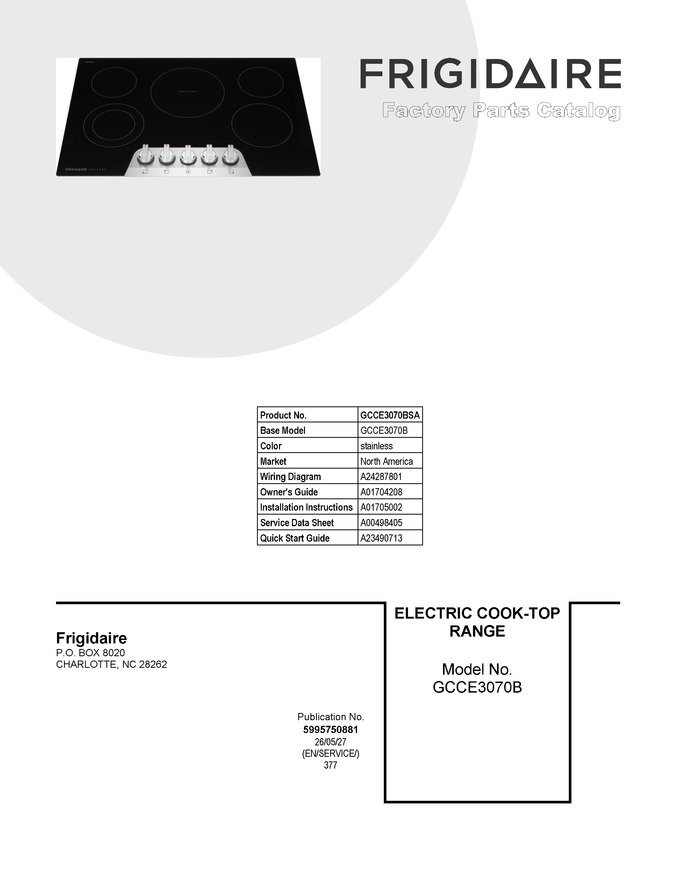 Diagram for GCCE3070BSA