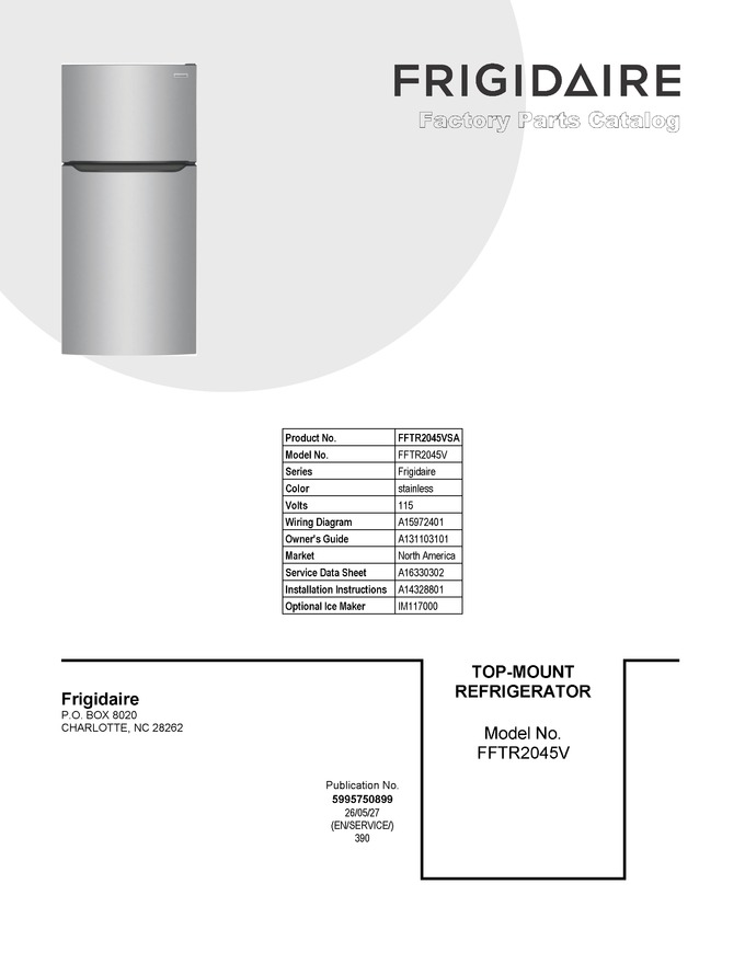 Diagram for FFTR2045VSA