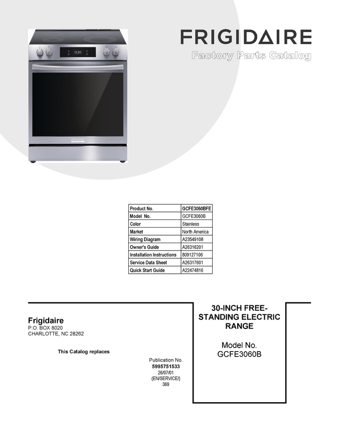 Diagram for GCFE3060BFE