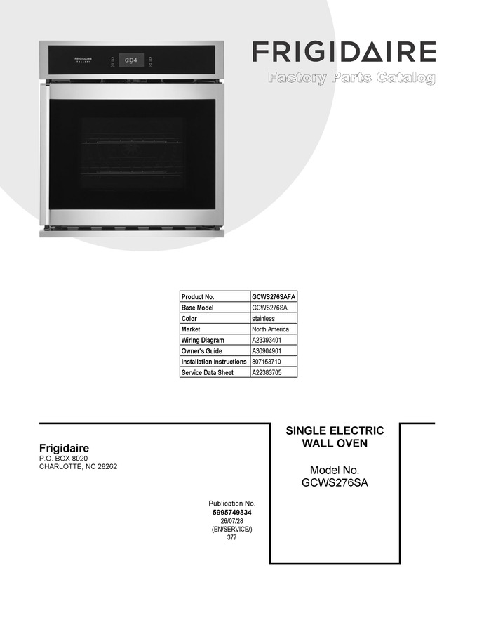Diagram for GCWS276SAFA
