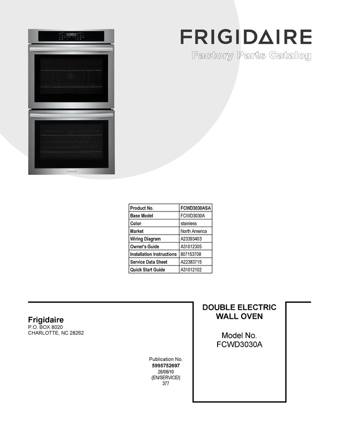 Diagram for FCWD3030ASA