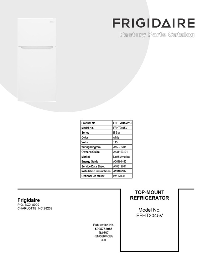Diagram for FFHT2045VWC