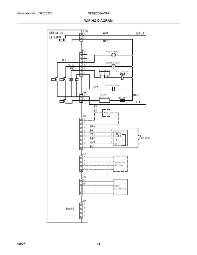 Diagram for GDBE250AW1A