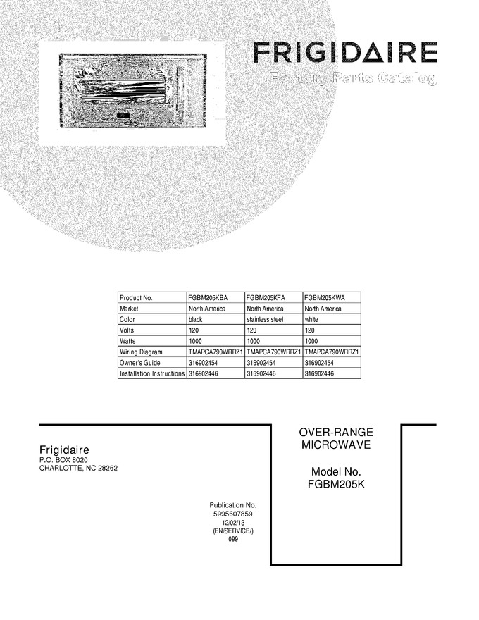 Diagram for FGBM205KFA