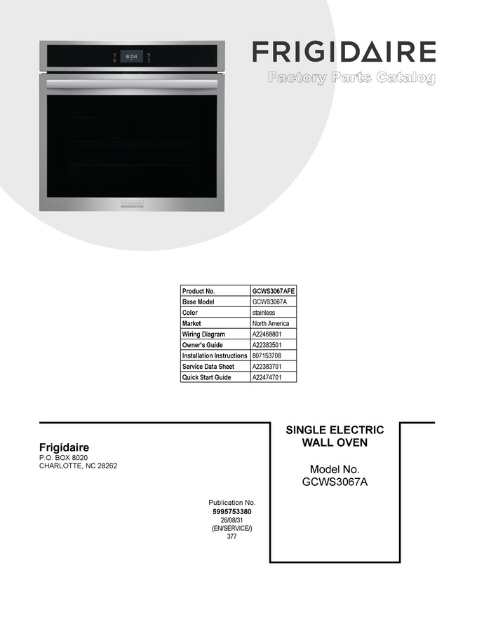 Diagram for GCWS3067AFE
