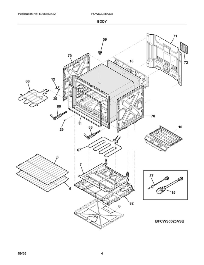 Diagram for FCWS3025ASB
