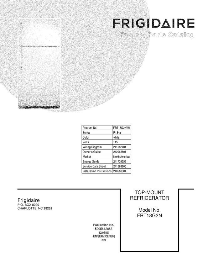 Diagram for FRT18G2NW1