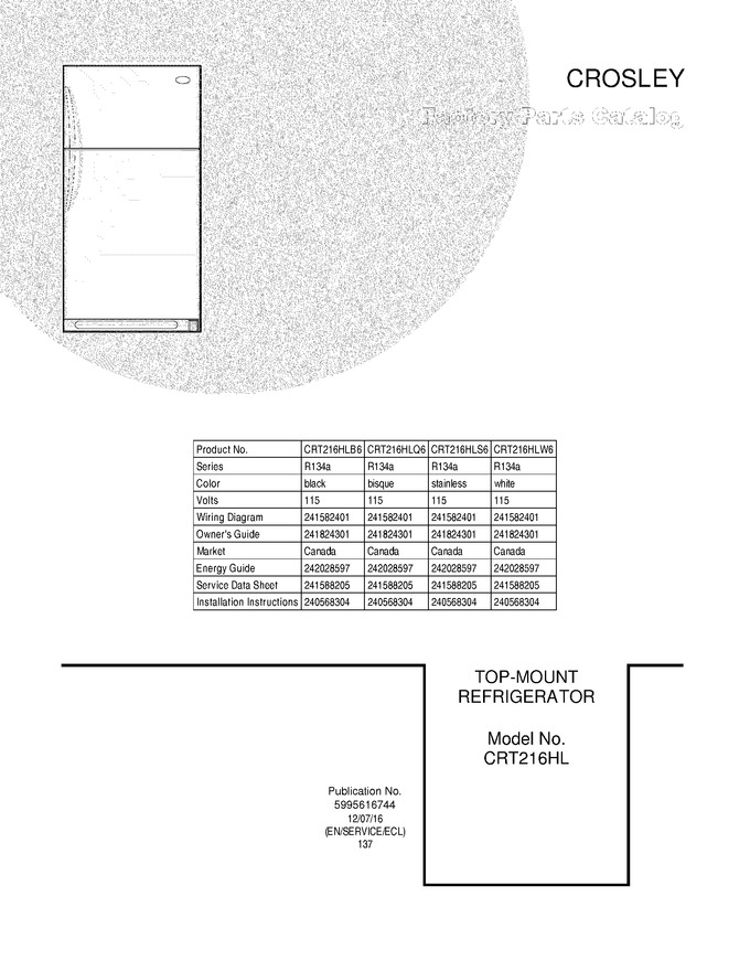 Diagram for CRT216HLQ6