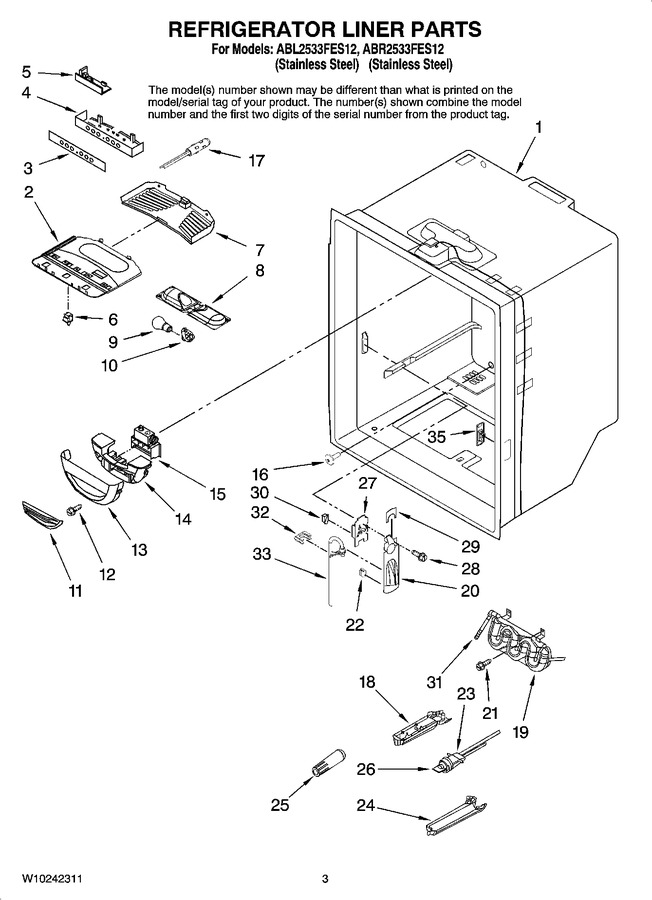 Diagram for ABR2533FES12