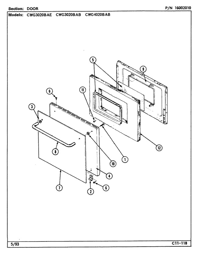 Diagram for CWG3020BAE