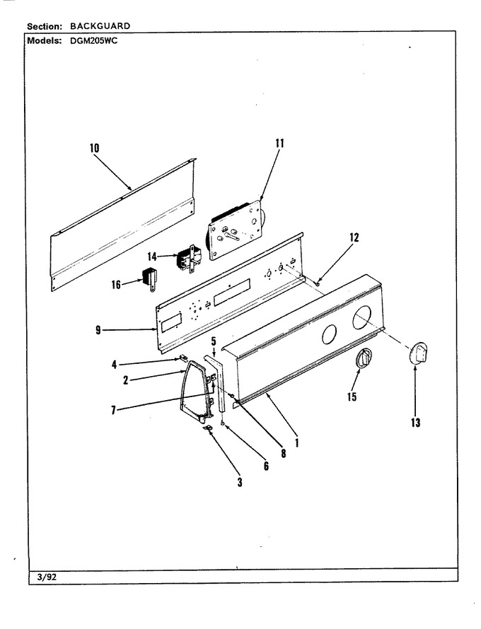 Diagram for DGM205WC