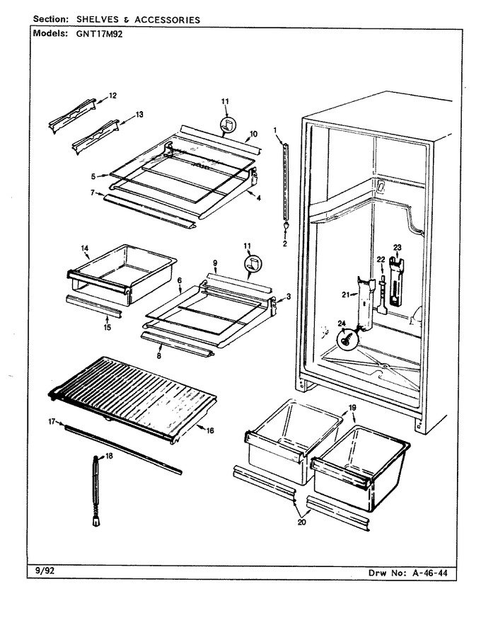 Diagram for GNT17M92 (BOM: CF28A)
