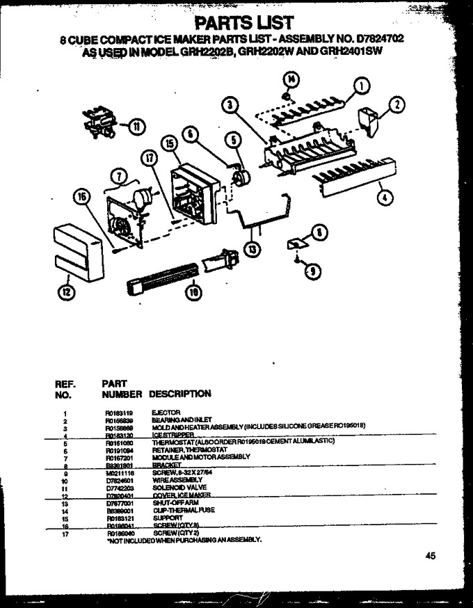 Diagram for GRH2401SW (BOM: P1168101W W)