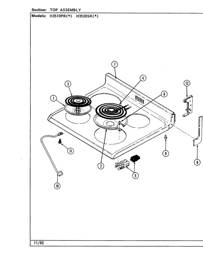 Diagram for H3520SRW