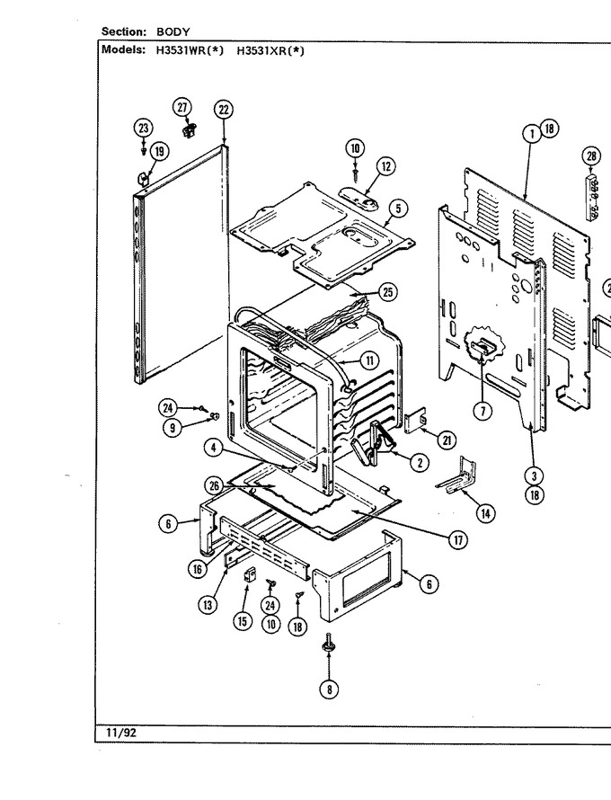 Diagram for H3531WRW