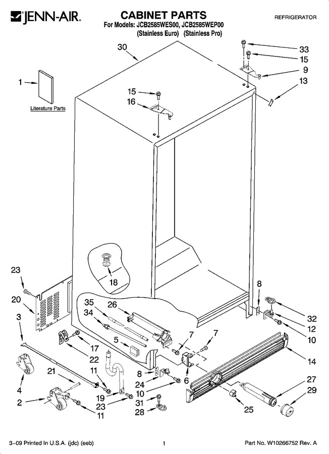 Diagram for JCB2585WES00