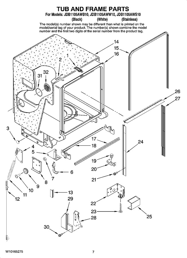 Diagram for JDB1105AWS10