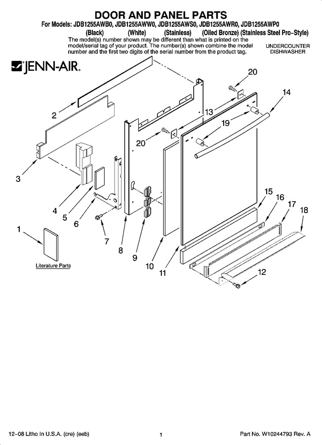 Diagram for JDB1255AWR0