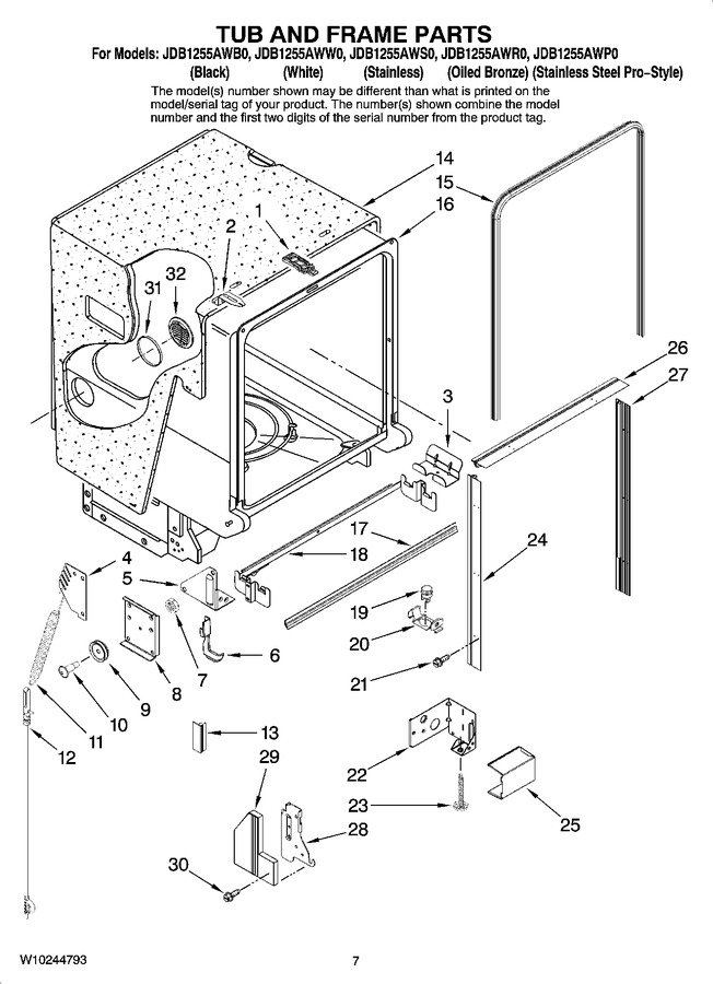 Diagram for JDB1255AWP0