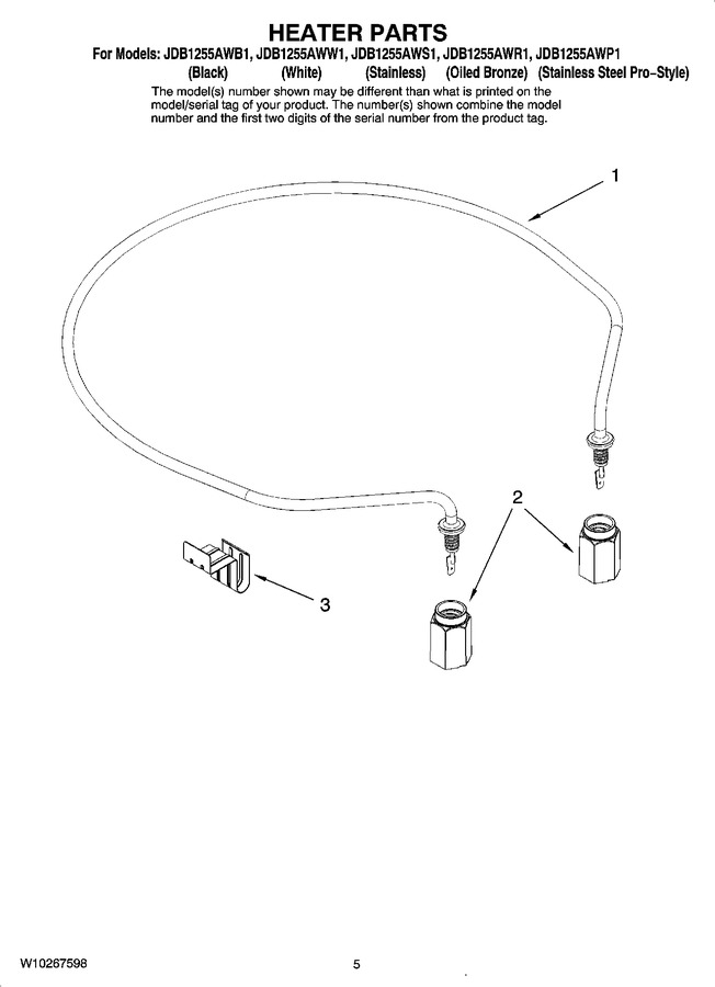 Diagram for JDB1255AWW1