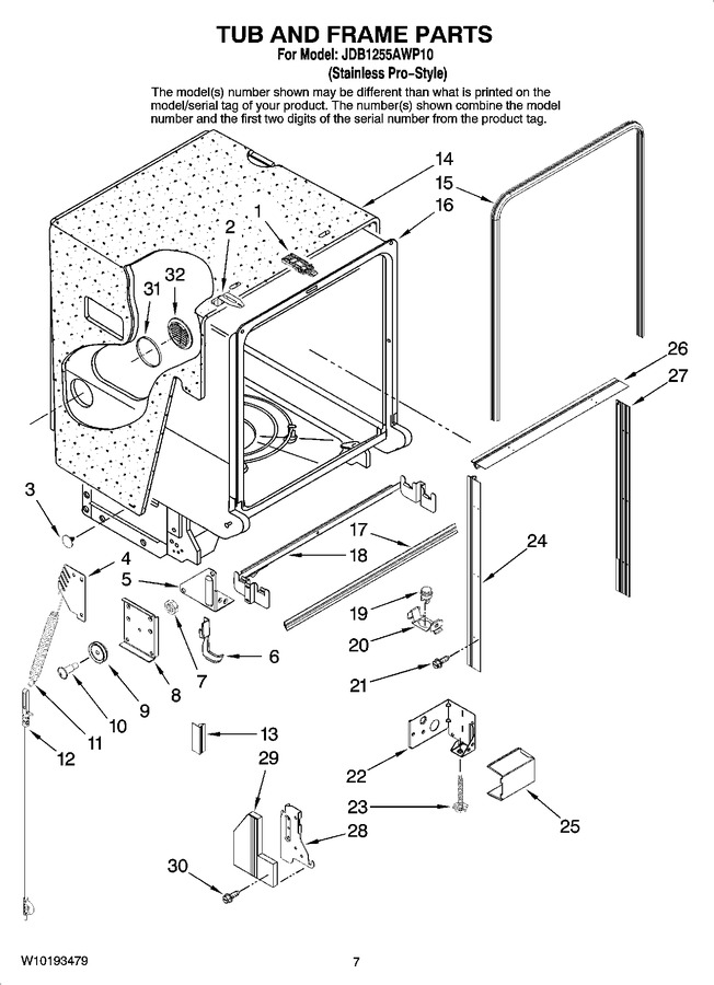 Diagram for JDB1255AWP10