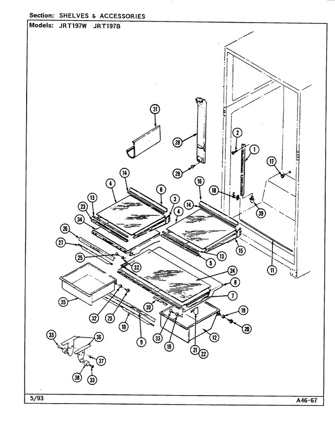 Diagram for JRT197W (BOM: DE80A)