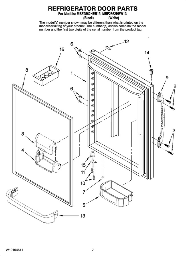Diagram for MBF2562HEW13