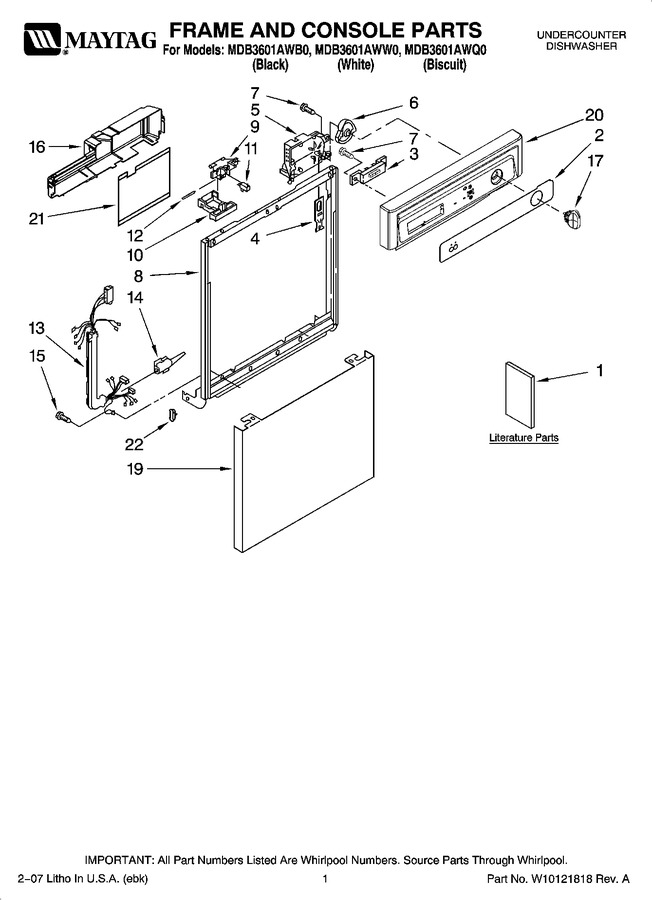 Diagram for MDB3601AWB0