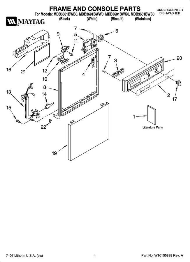 Diagram for MDB3601BWS0