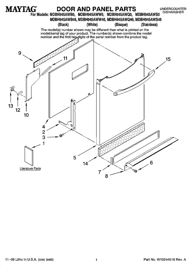Diagram for MDBH945AWQ46