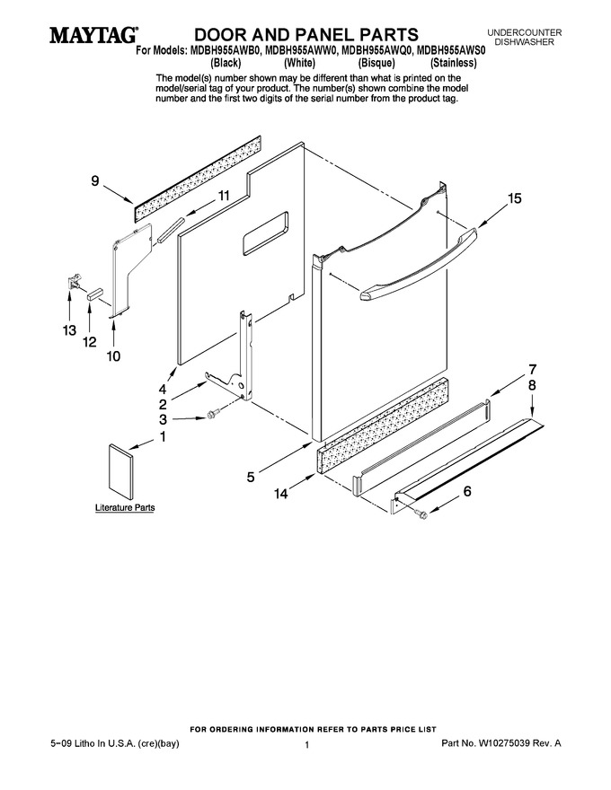 Diagram for MDBH955AWW0