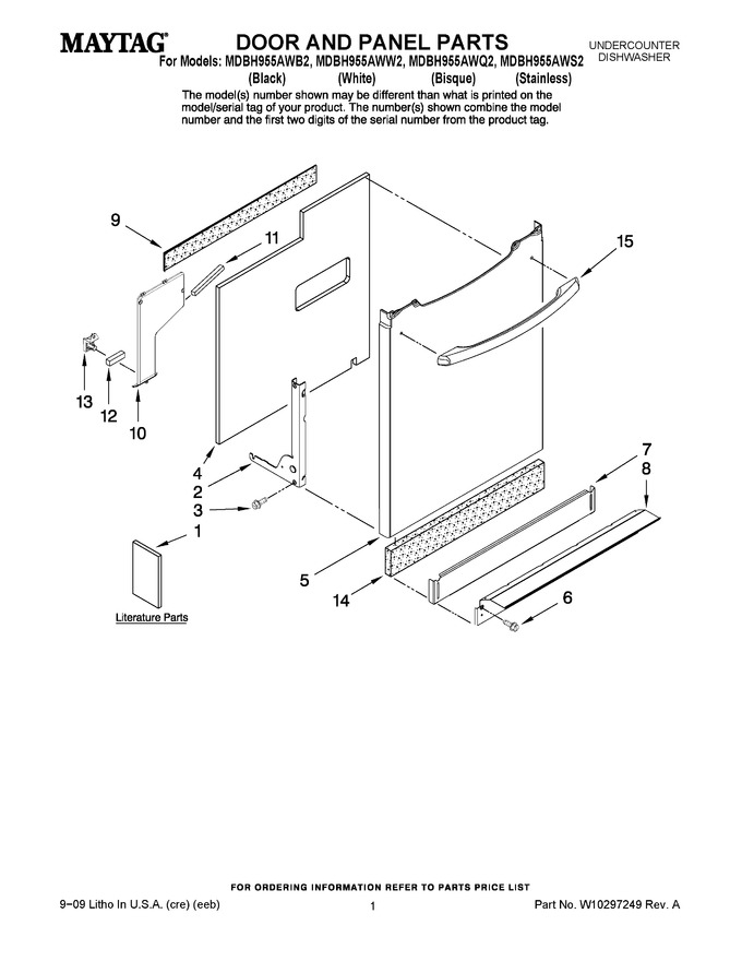 Diagram for MDBH955AWW2