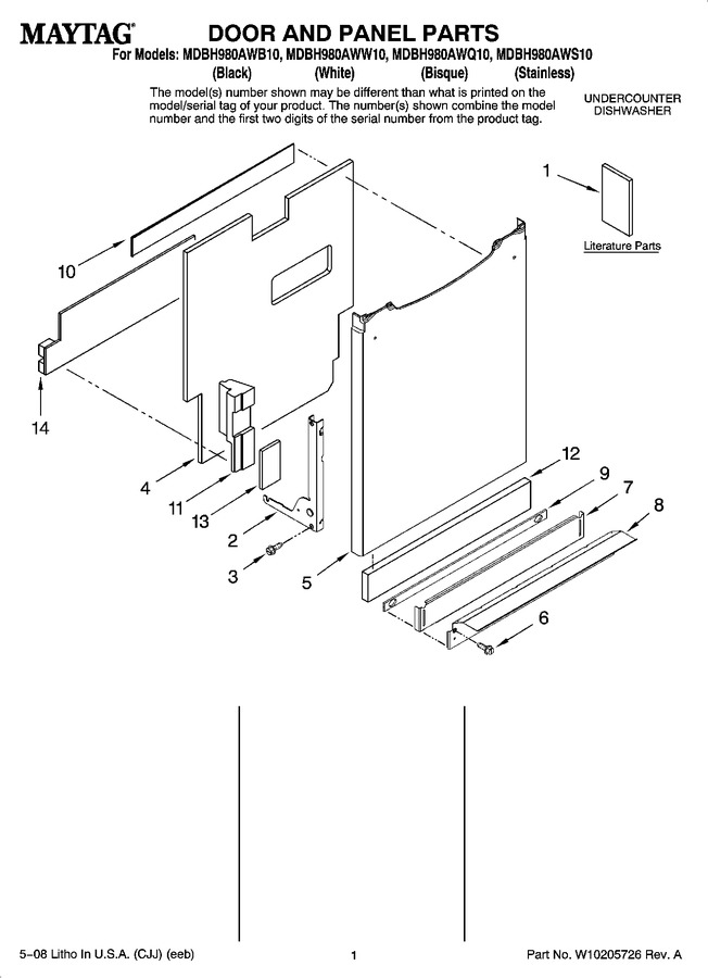 Diagram for MDBH980AWW10