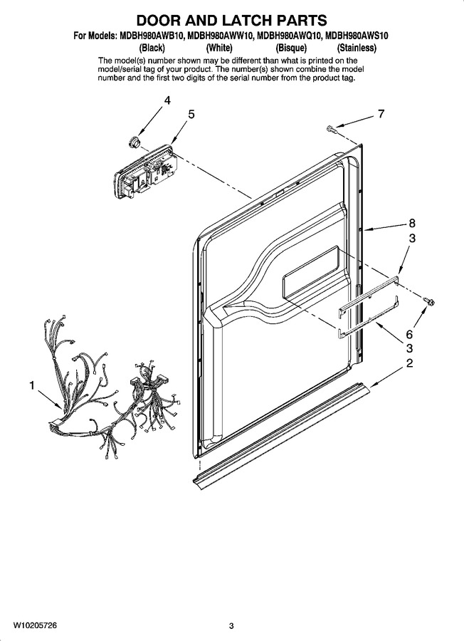 Diagram for MDBH980AWW10
