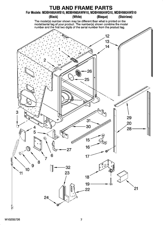 Diagram for MDBH980AWQ10