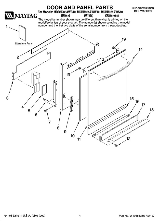 Diagram for MDBH985AWW10