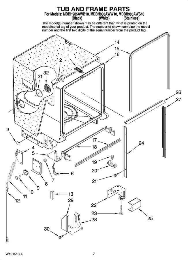 Diagram for MDBH985AWW10