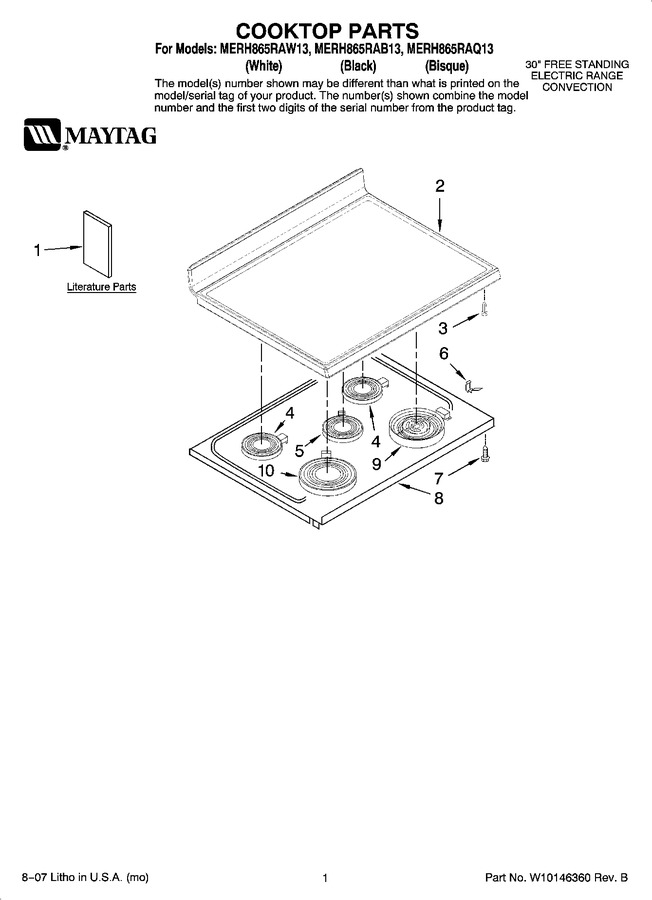 Diagram for MERH865RAW13