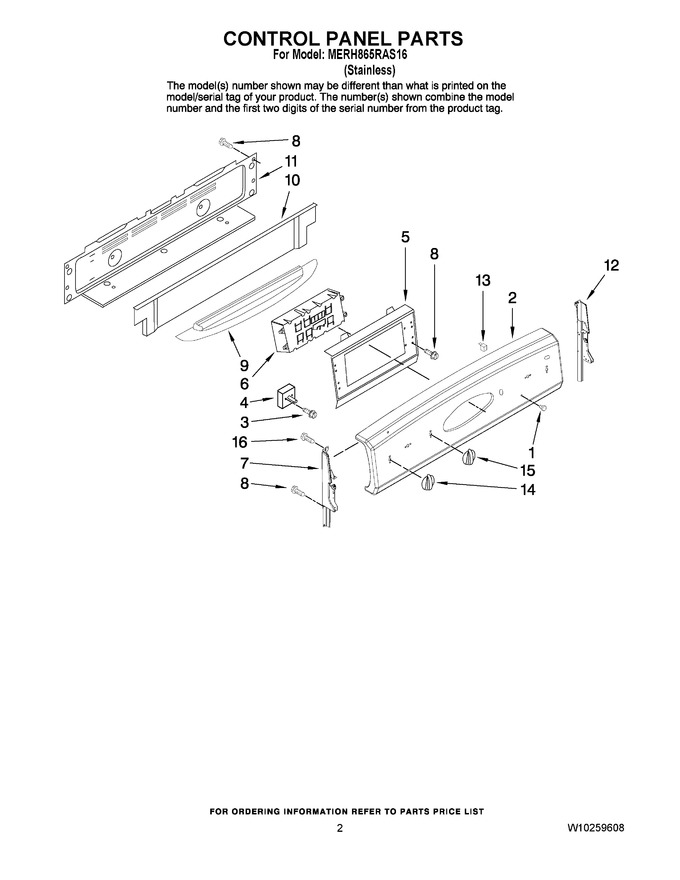Diagram for MERH865RAS16